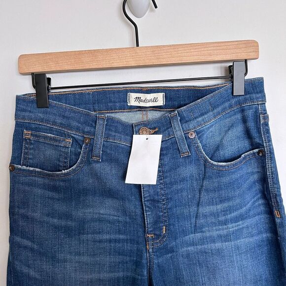 Madewell 9” High Rise Skinnies Jeans Raw Hem Geoff Wash - Picture 4 of 11